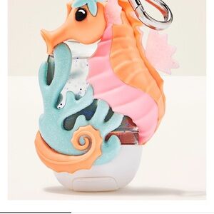Bath and Bodyworks Seahorse Hand Sanitizer Holder with Charm - Coral & Pink